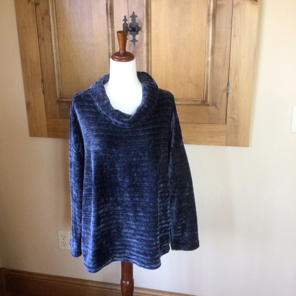 J. Jill Navy Cowl Neck Sweater